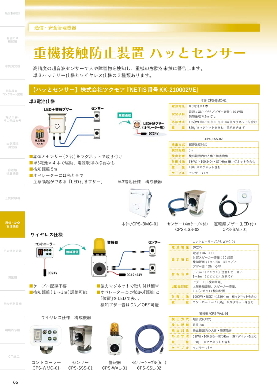 重機接触防止装置ハッとセンサー（66ページ目）