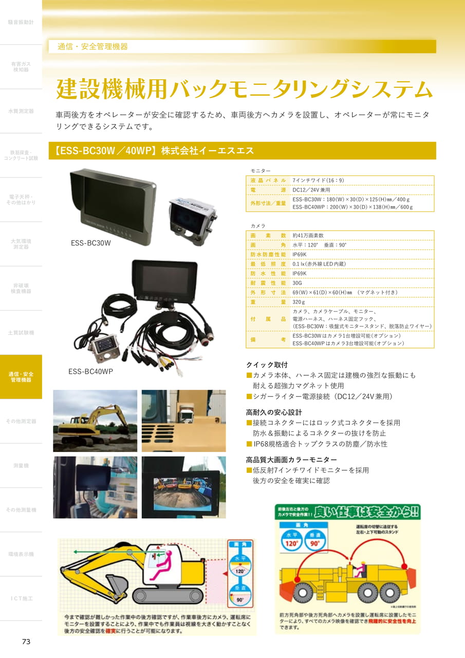 建設機械用バックモニタリング（74ページ目）