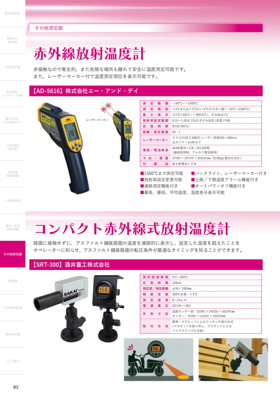 赤外線放射温度計（84ページ目）
