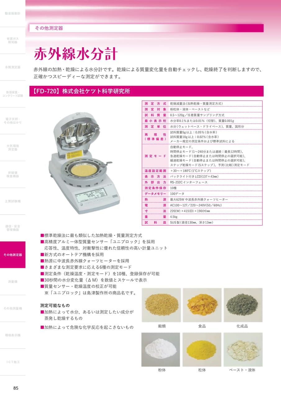 赤外線水分計（86ページ目）