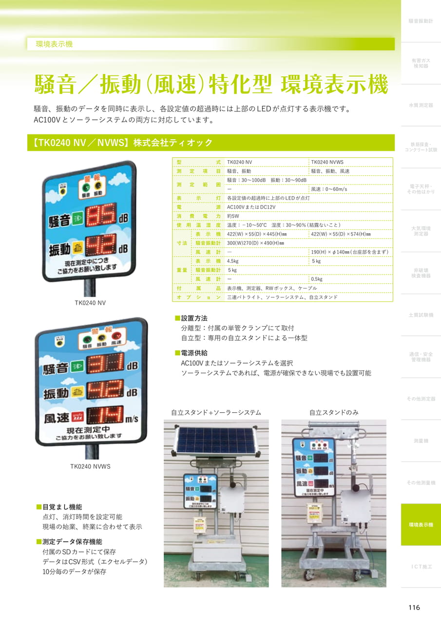 騒音・振動特化型環境表示機（117ページ目）