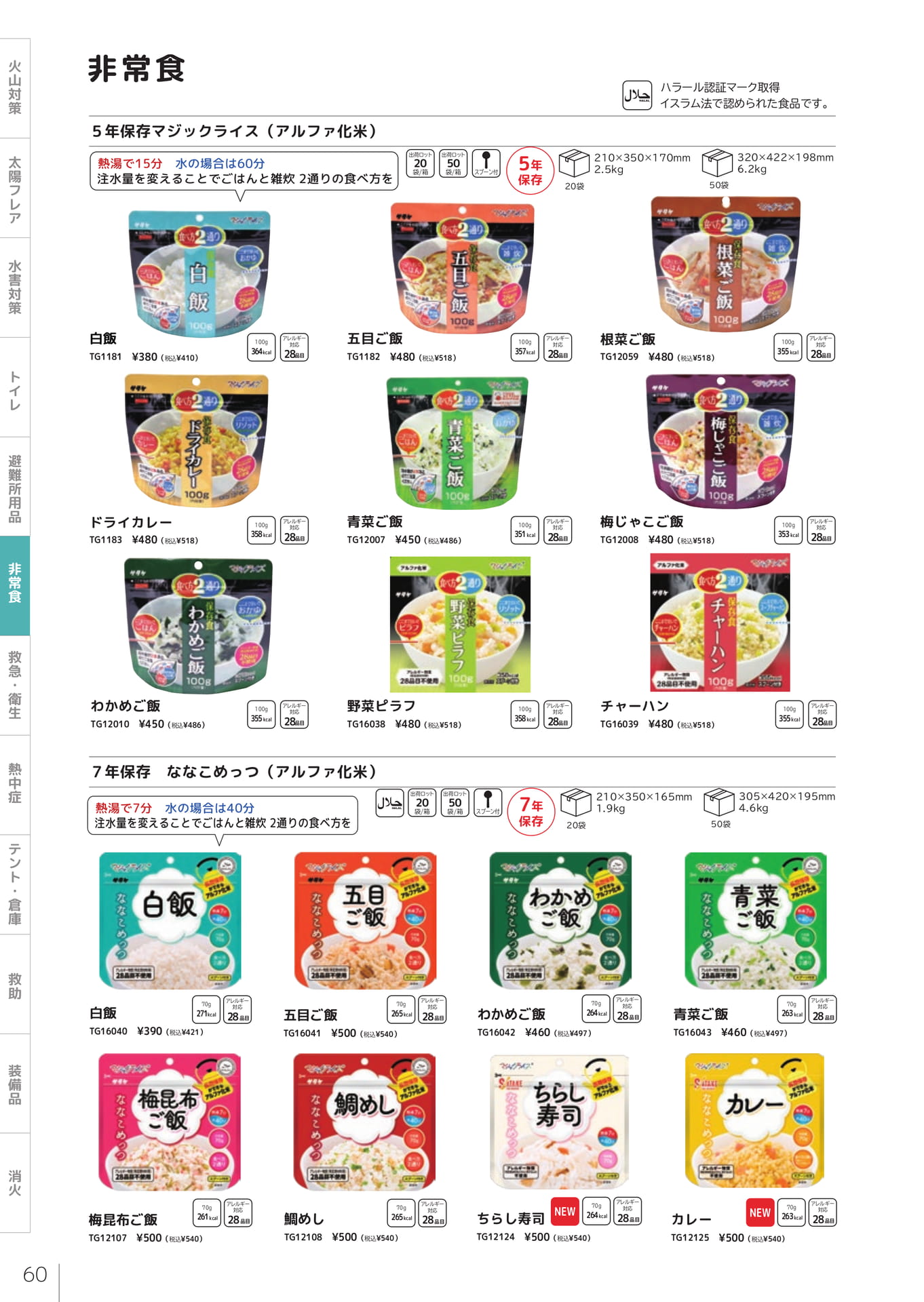 アルファ化米（62ページ目）