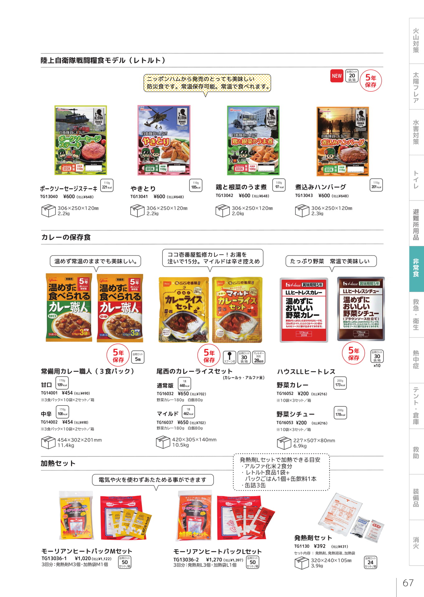 戦闘糧食・カレー・加熱セット（69ページ目）