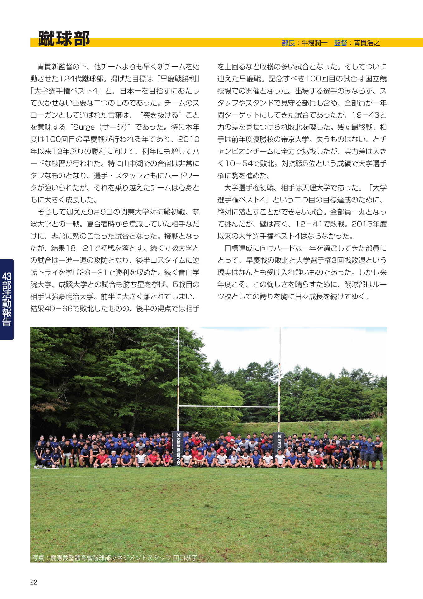 P22 43部紹介 蹴球部(24ページ目)