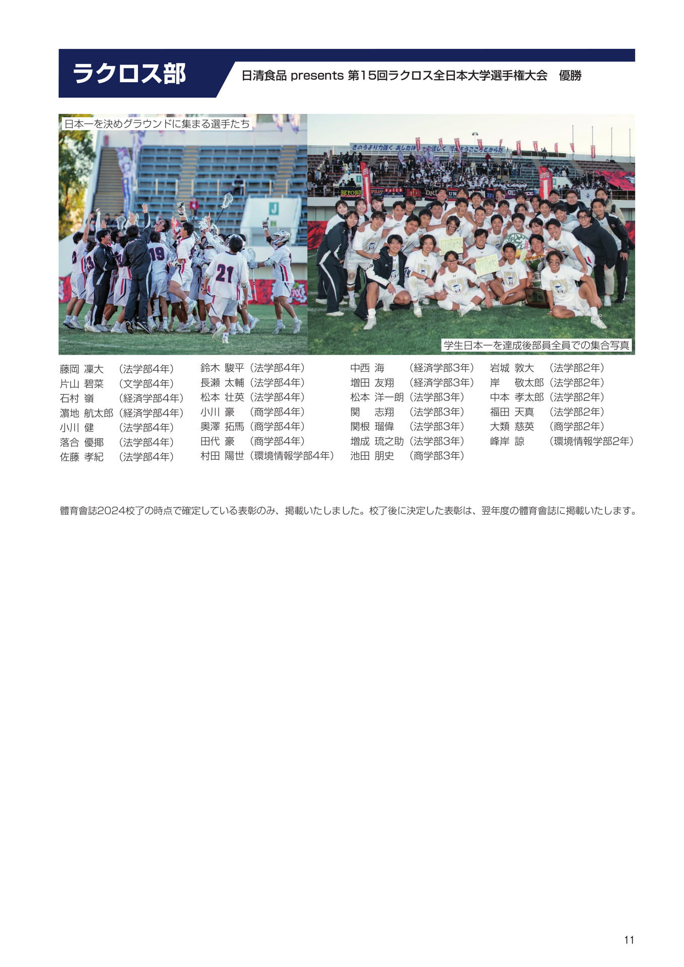 P11　小泉体育賞受賞者（13ページ目）