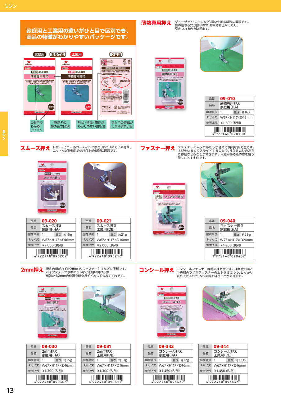 ミシン押え金（14ページ目）