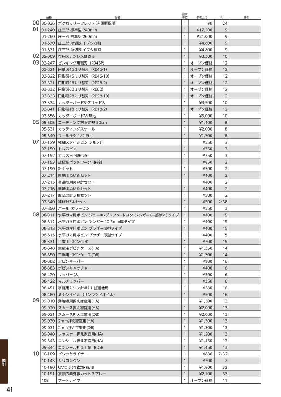 商品索引（42ページ目）