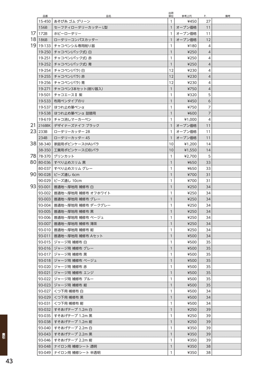 商品索引（44ページ目）