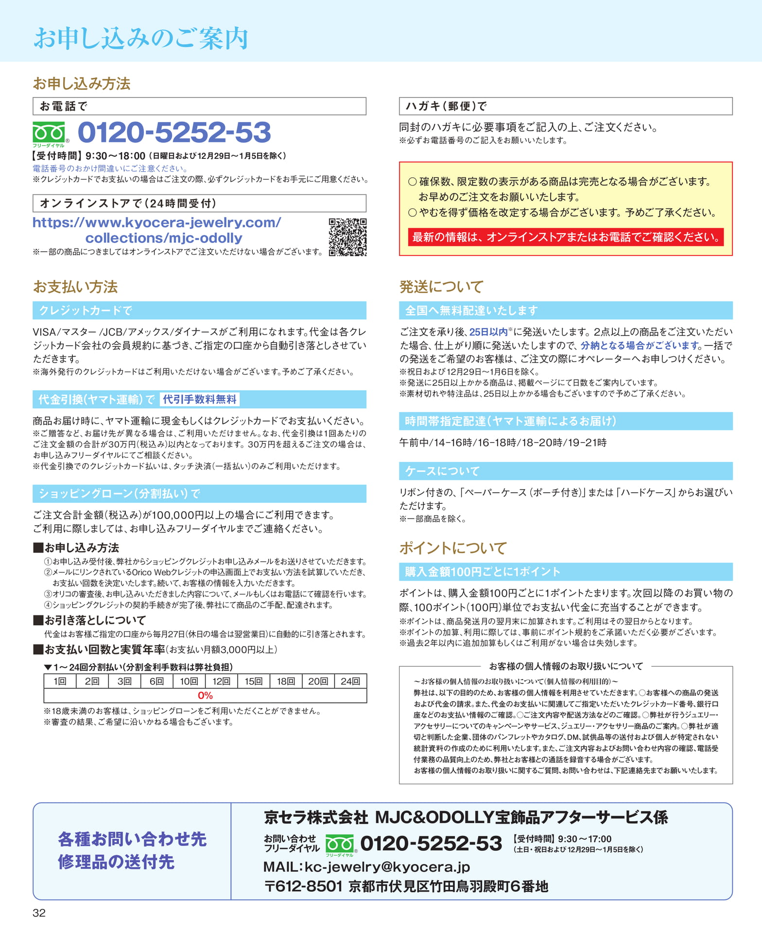 お申し込みのご案内（32ページ目）