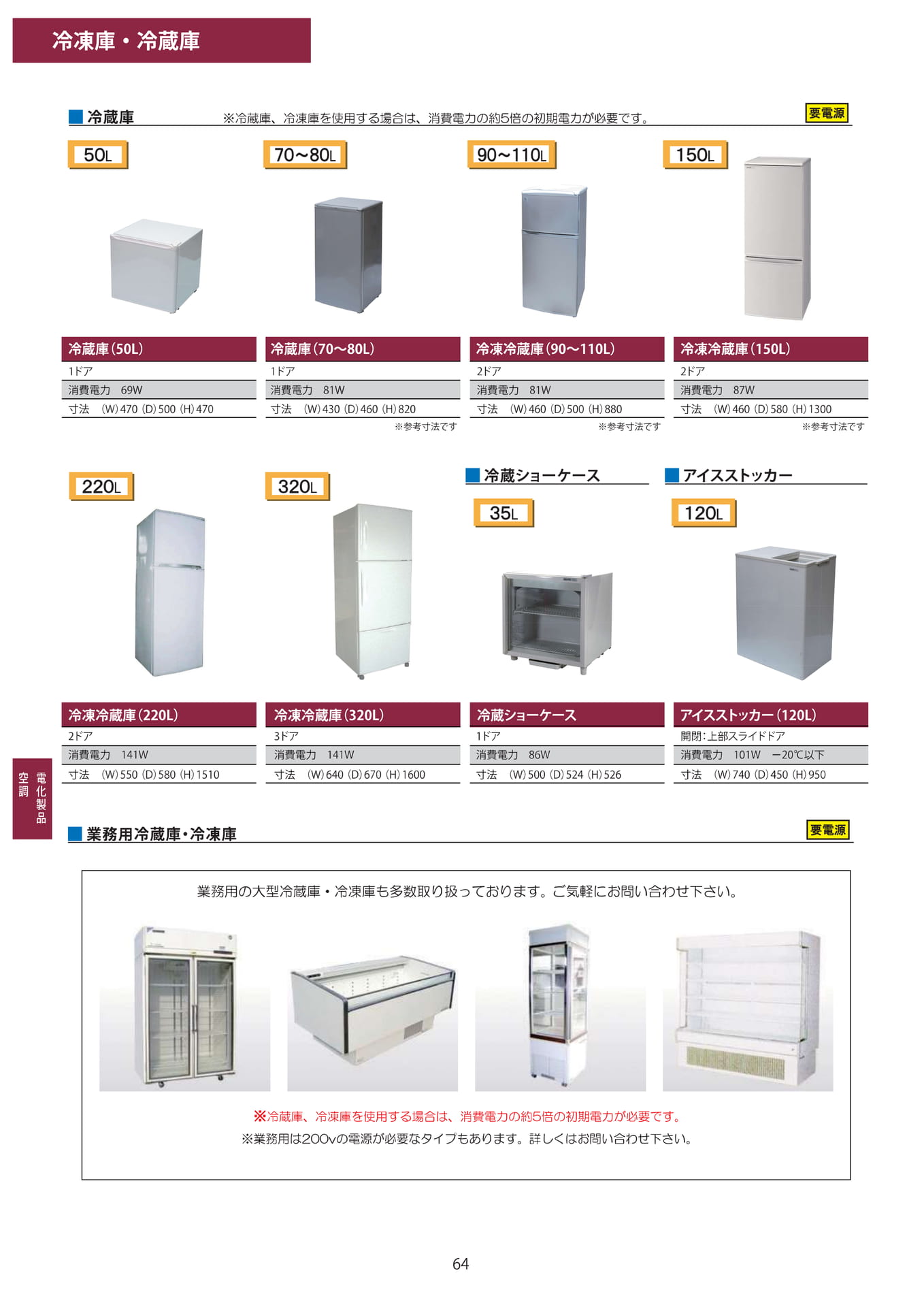 冷凍庫・冷蔵庫(64ページ目)