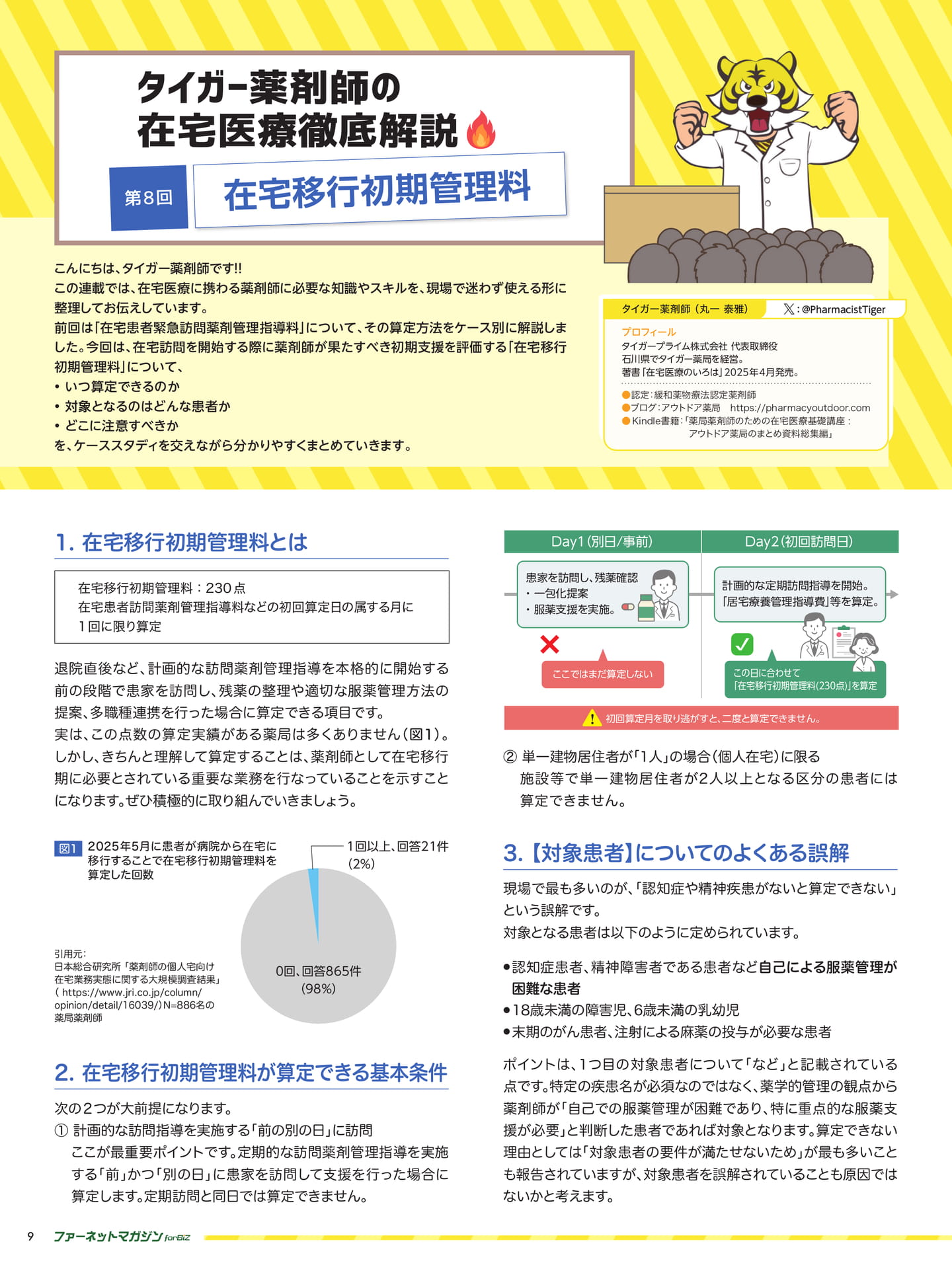 タイガー薬剤師の在宅医療徹底解説 第8回 在宅移行初期管理料（9ページ目）