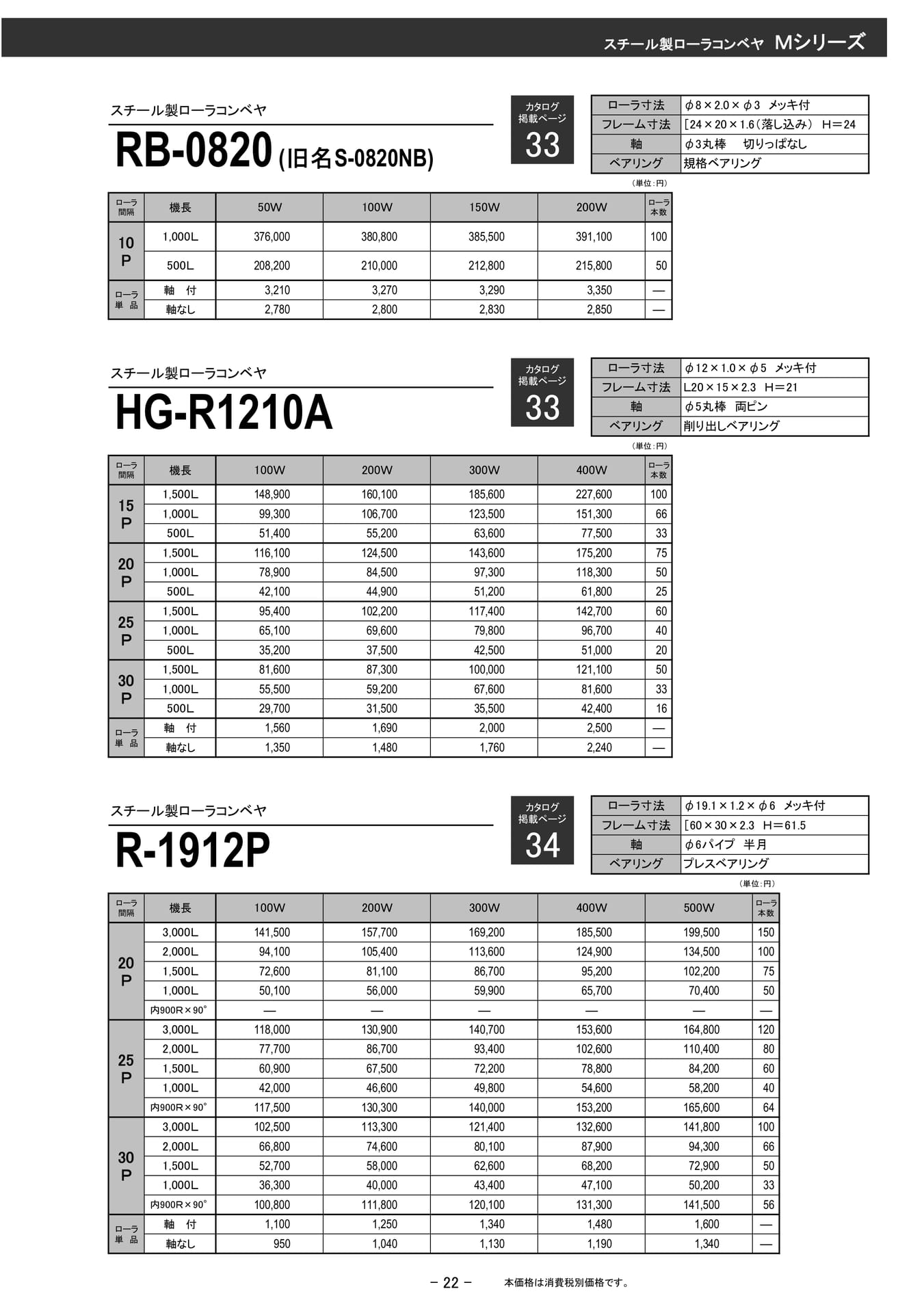 スチール製ローラコンベヤ RB-0820(23ページ目)