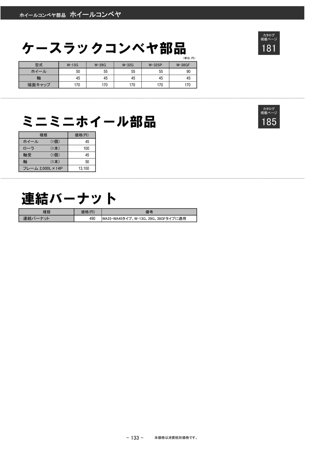 ホイールコンベヤ部品(134ページ目)