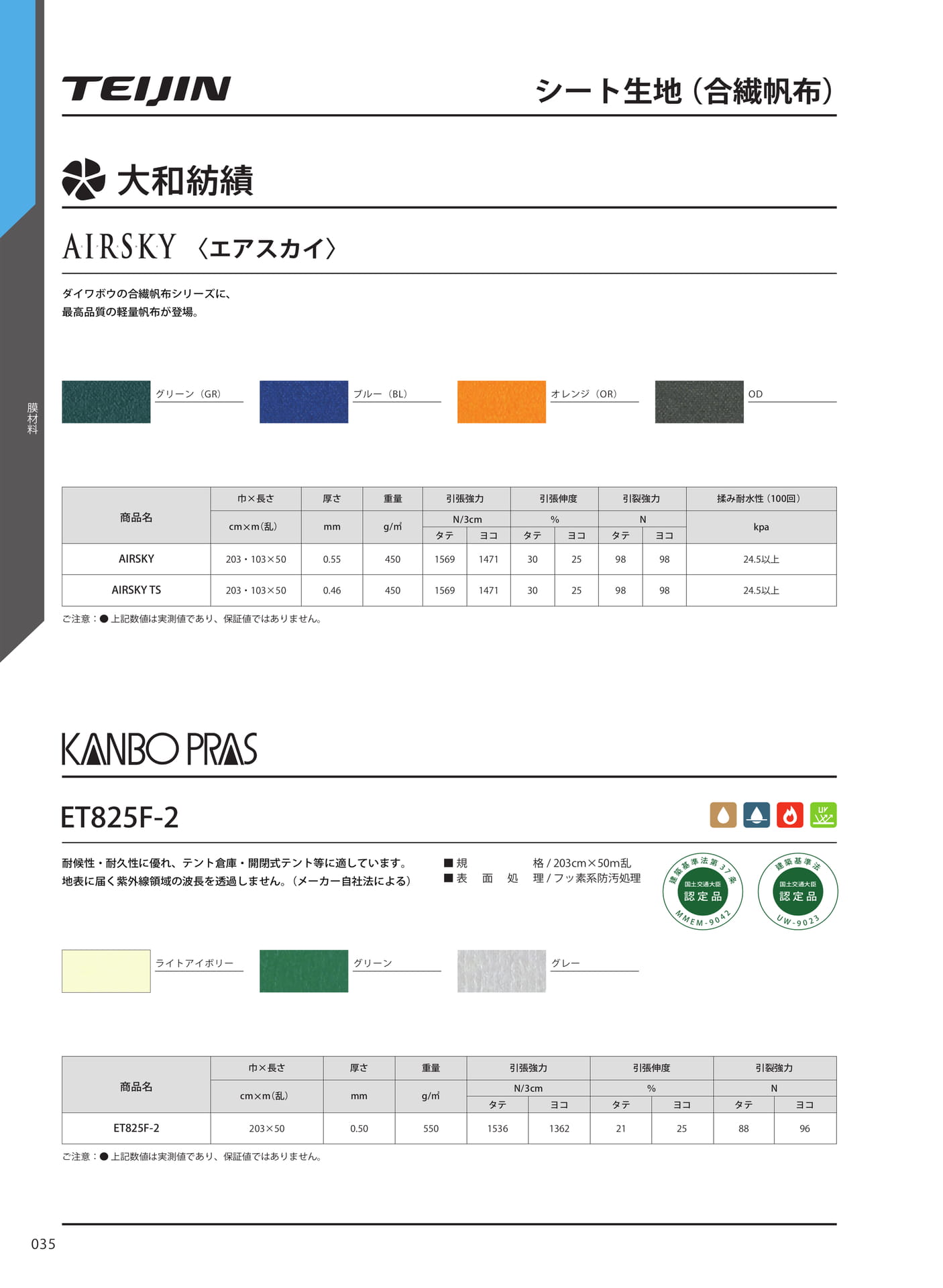 シート生地(合繊帆布)(42ページ目)