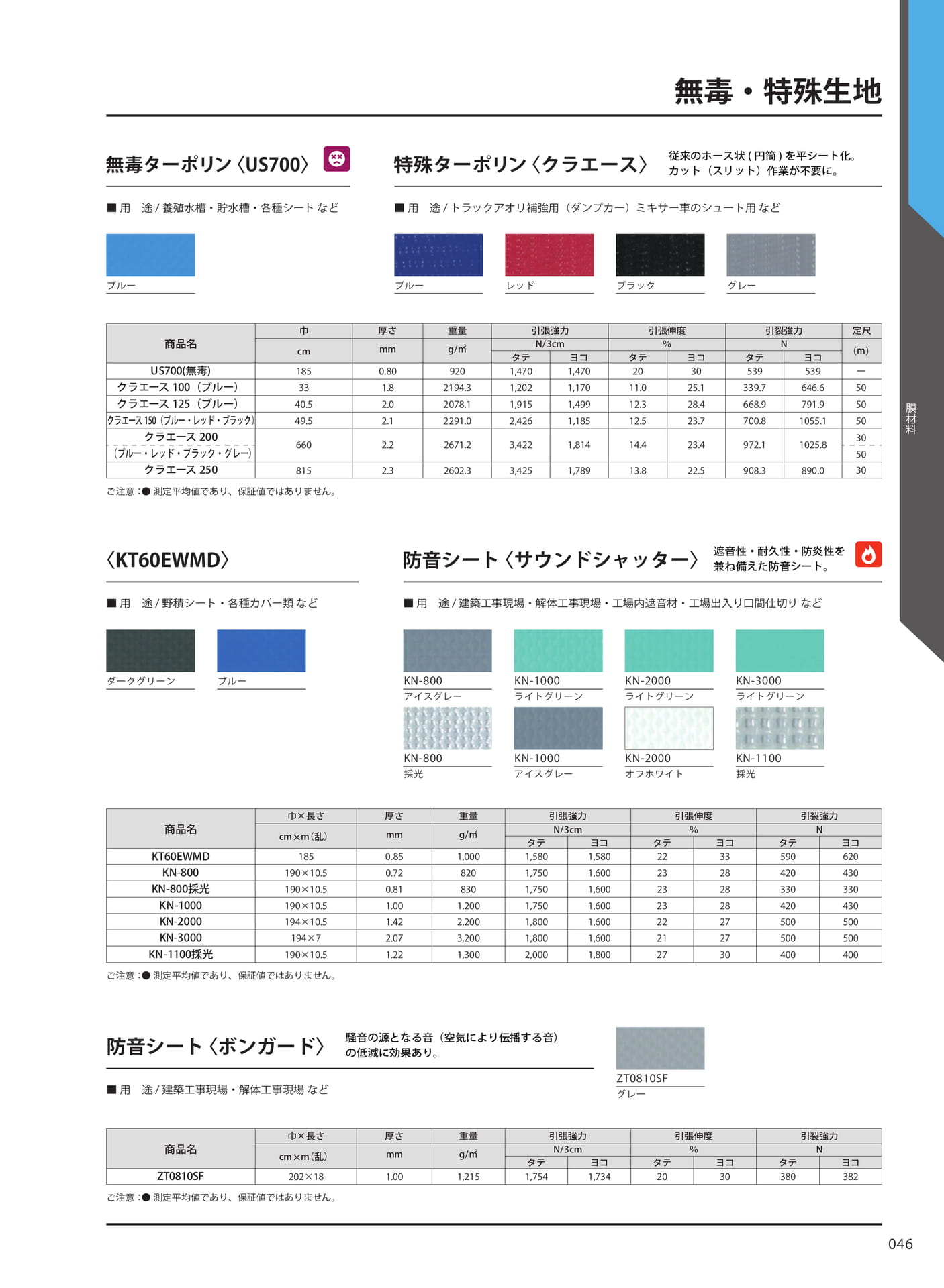 無毒・特殊生地(53ページ目)