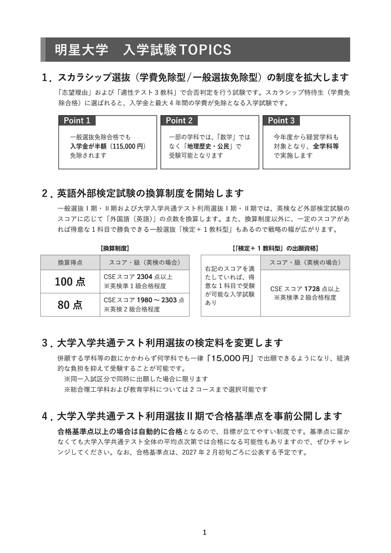 入学試験 TOPICS(3ページ目)