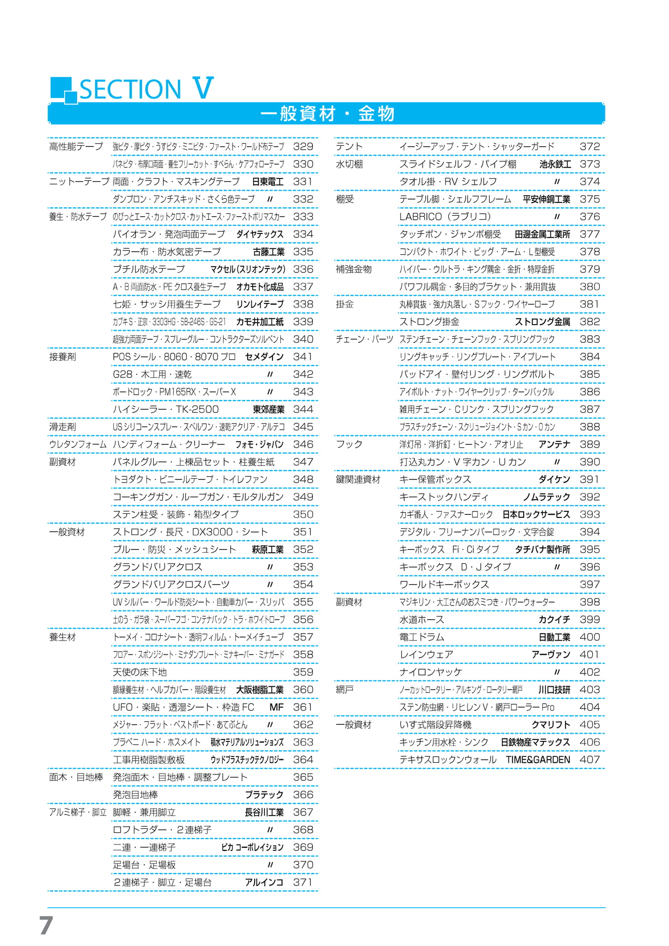 一般資材・金物 目次(8ページ目)