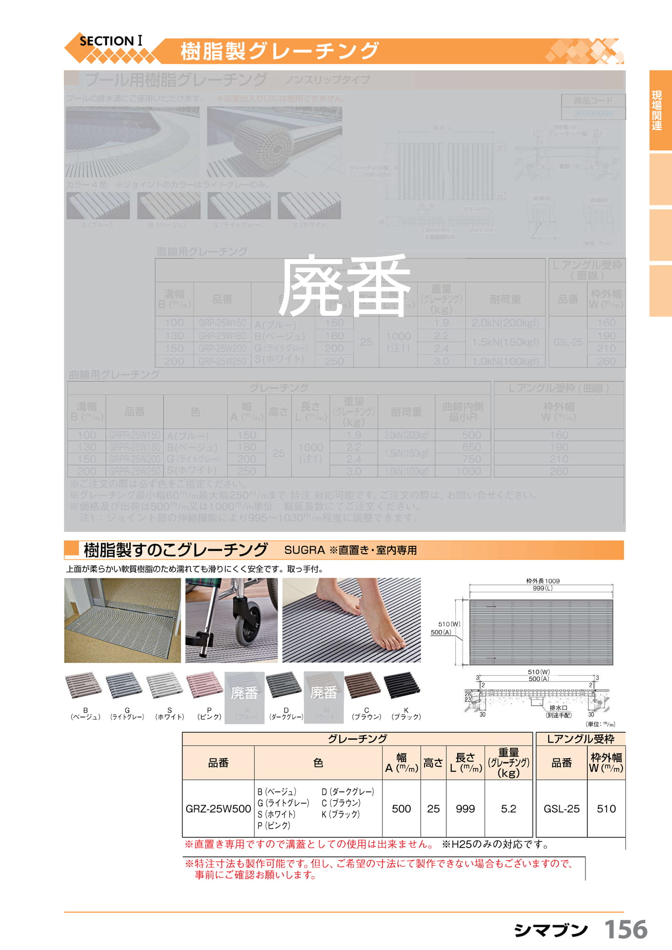 樹脂グレーチング シマブン 156(157ページ目)