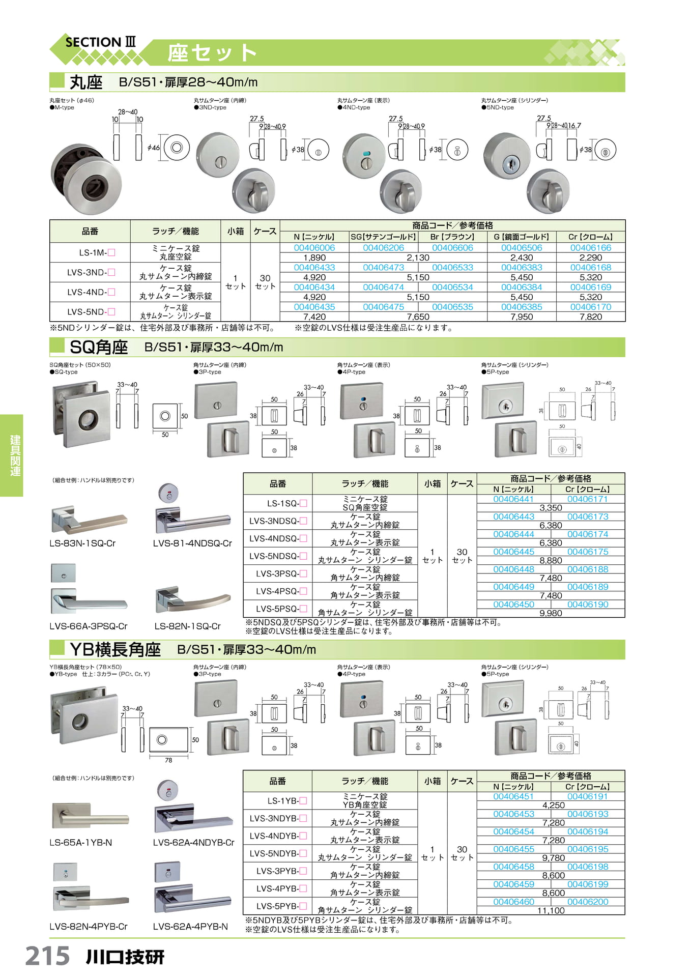 座セット 川口技研 215(216ページ目)