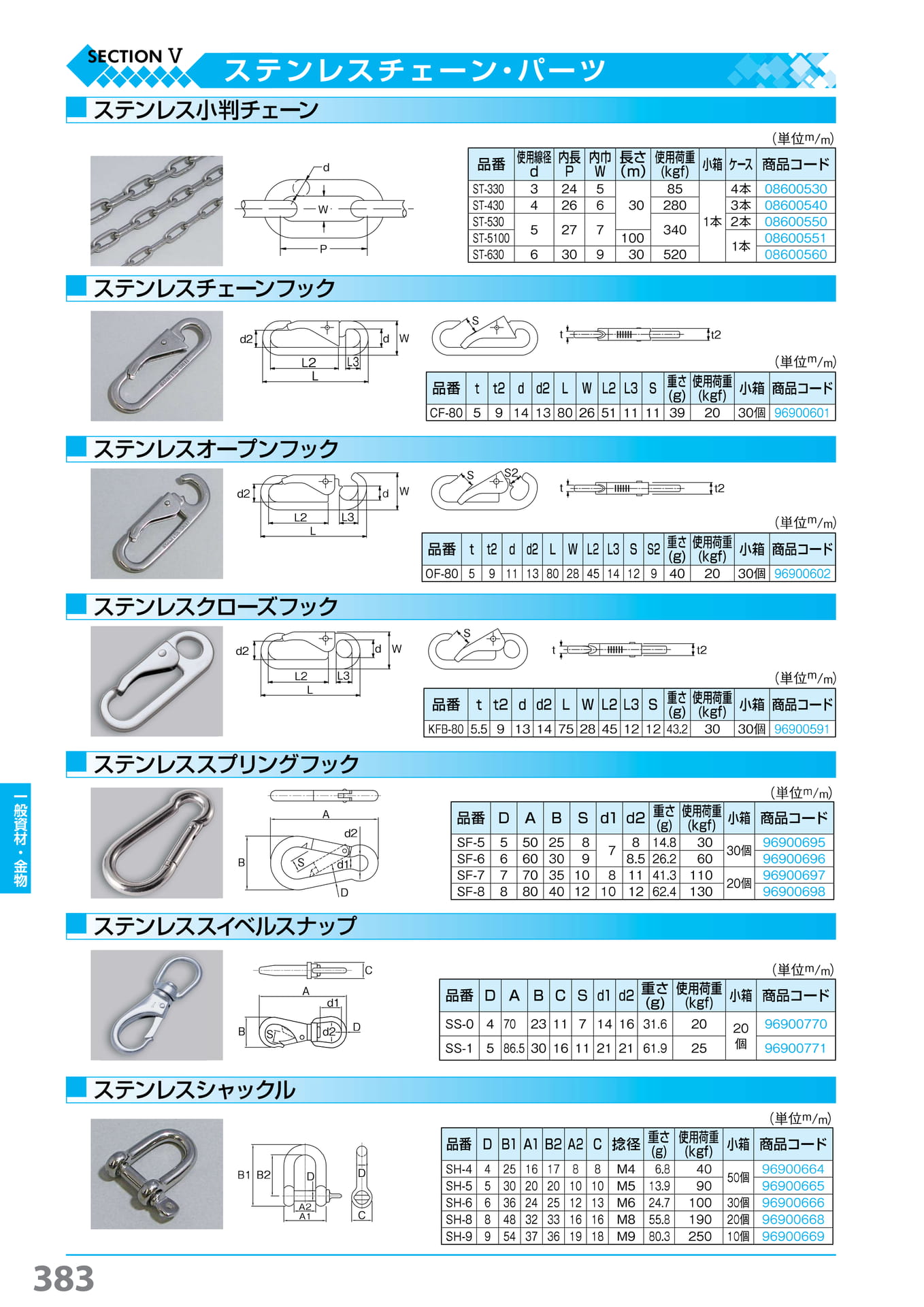 ステンチェーン・チェーンフック・スプリングフック 383(384ページ目)