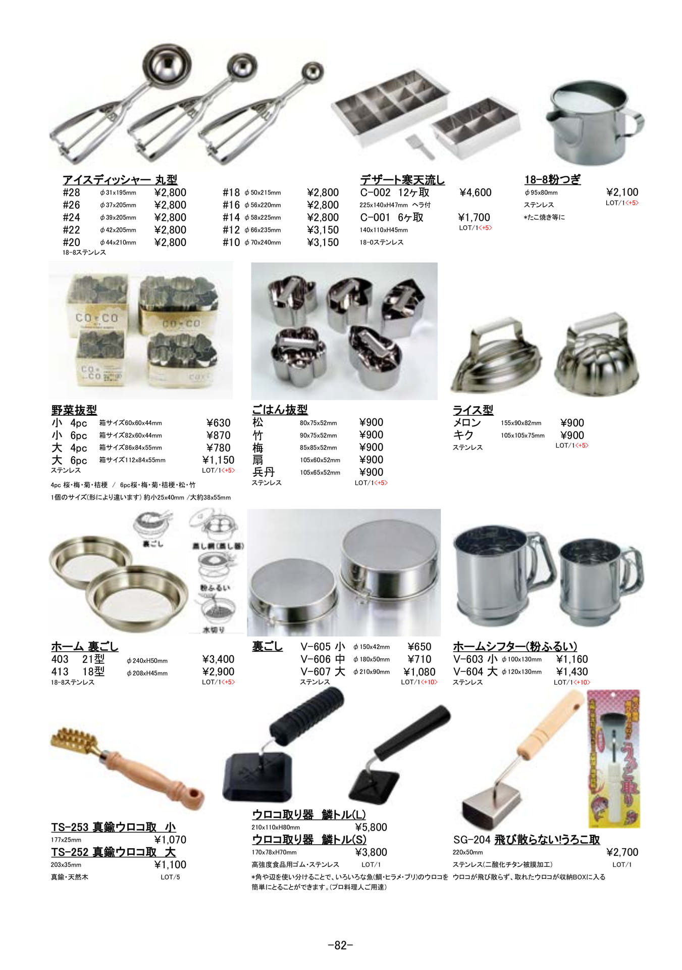 調理道具|アイスディッシャー、抜型、ウロコ取(83ページ目)