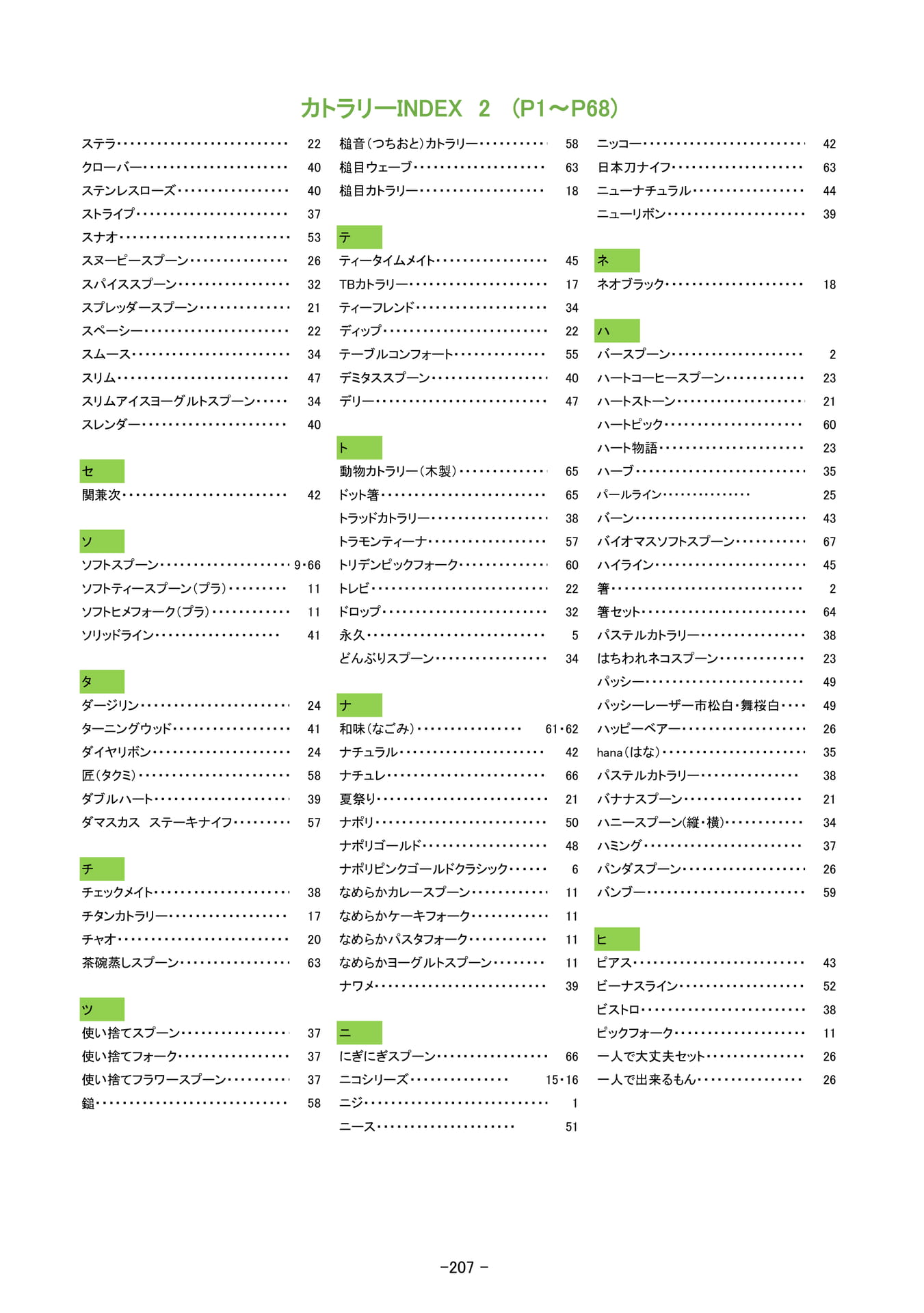 カトラリーINDEX|2(208ページ目)