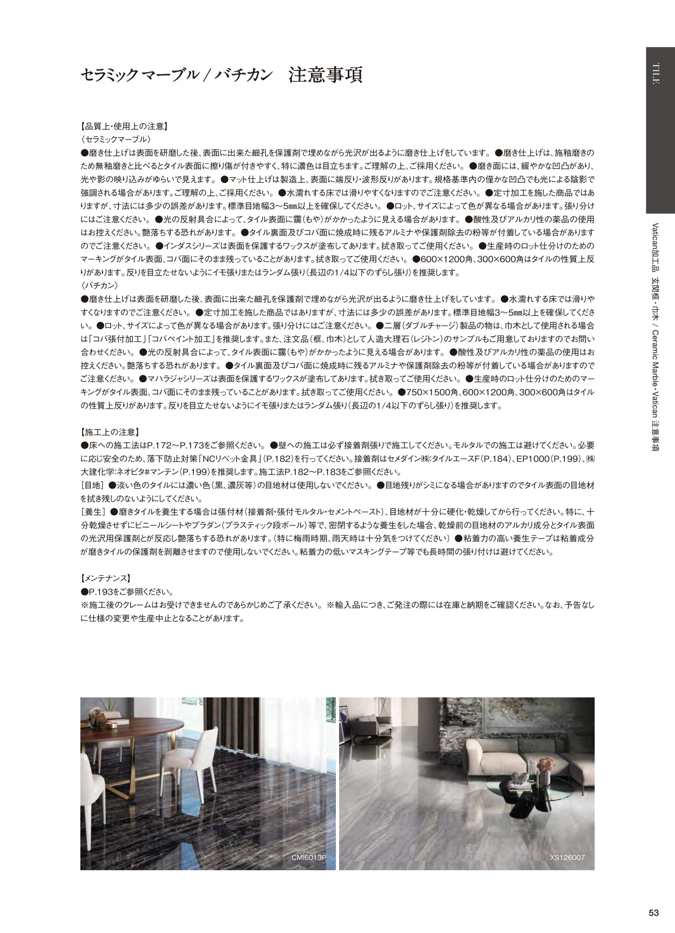 セラミックマーブル・バチカン注意事項(55ページ目)