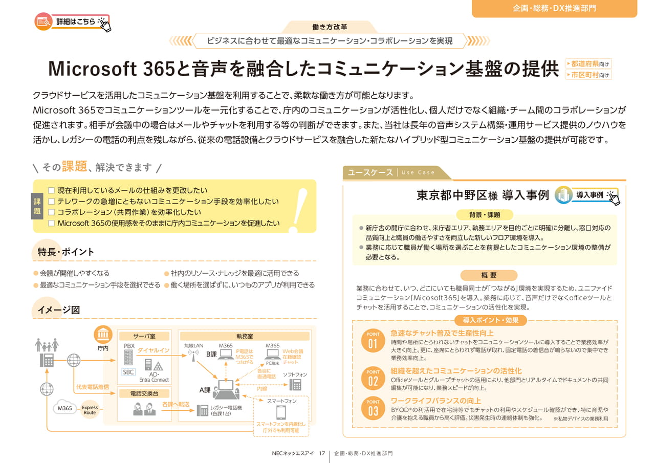 Page 17_Microsoft365と音声を融合したｺﾐｭﾆｹｰｼｮﾝ基盤の提供（17ページ目）