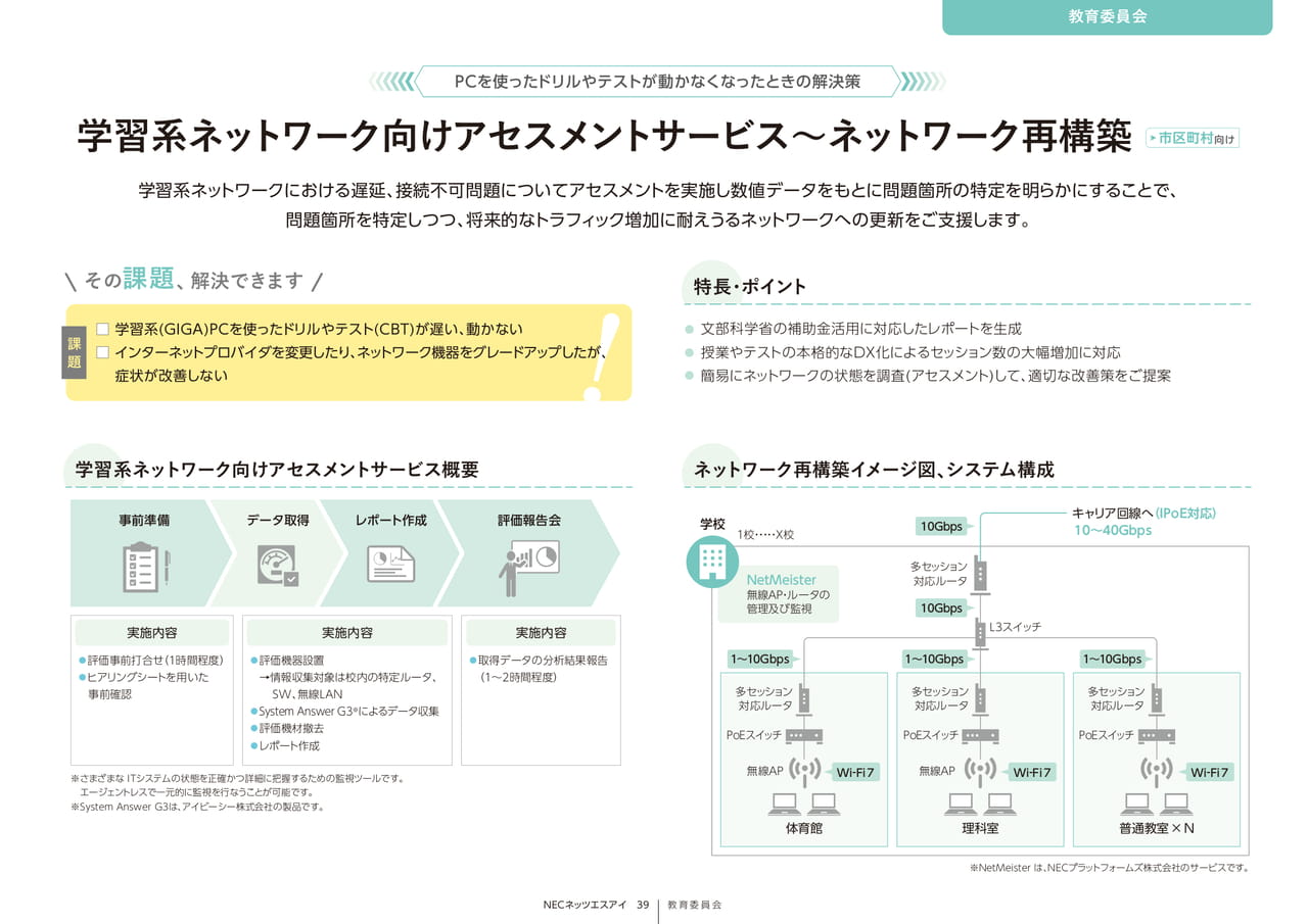 Page 39_学習系ﾈｯﾄﾜｰｸ向けｱｾｽﾒﾝﾄｻｰﾋﾞｽ～ﾈｯﾄﾜｰｸ再構築（39ページ目）