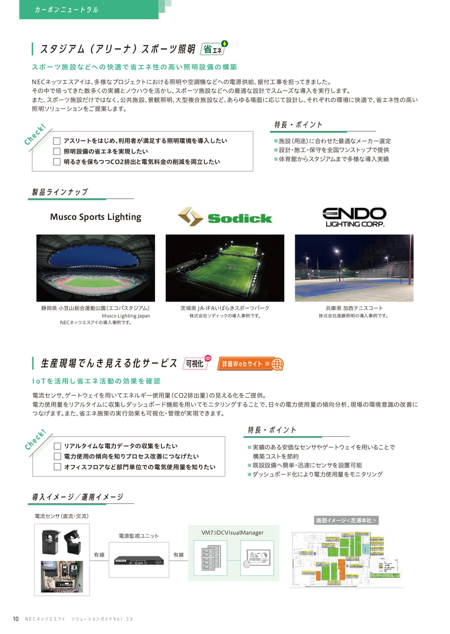 スタジアム(アリーナ)スポーツ照明/生産現場でんき見える化サービス(10ページ目)