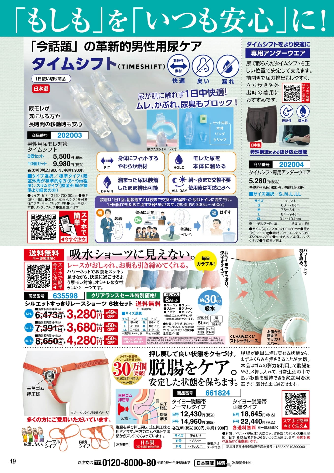 男性用尿モレ対策 タイムシフトとレースショーツ(49ページ目)