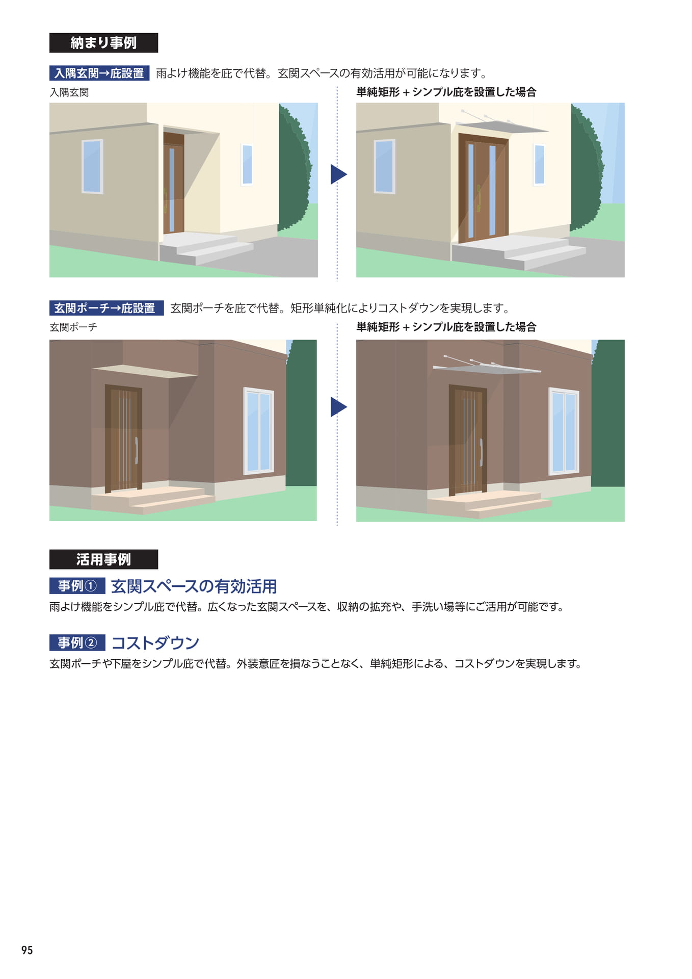 シンプル庇 納まり事例(96ページ目)