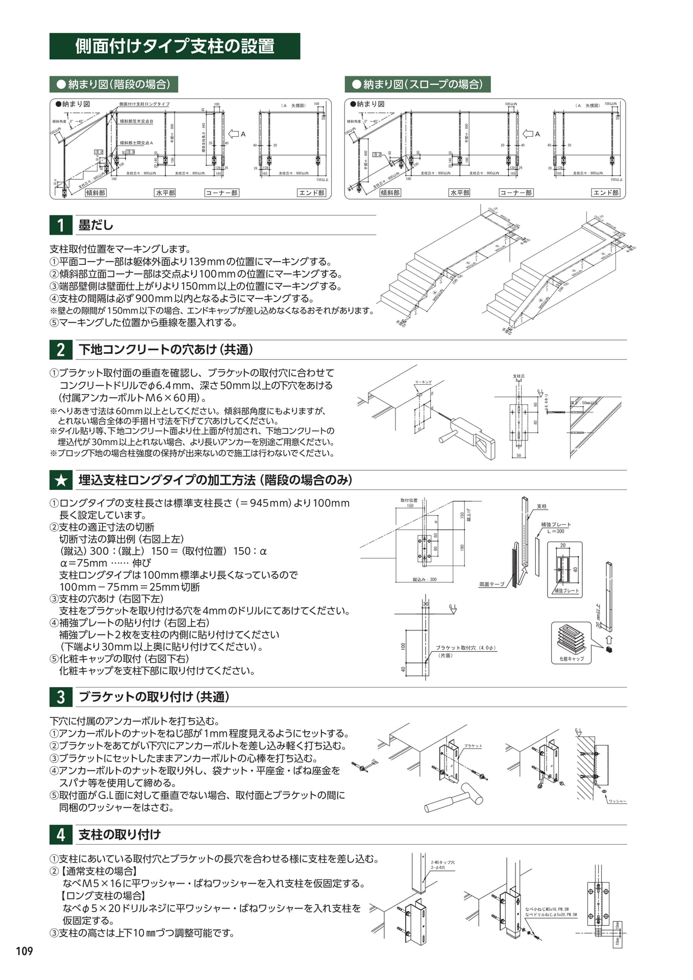 側面付けタイプ支柱の設置(110ページ目)