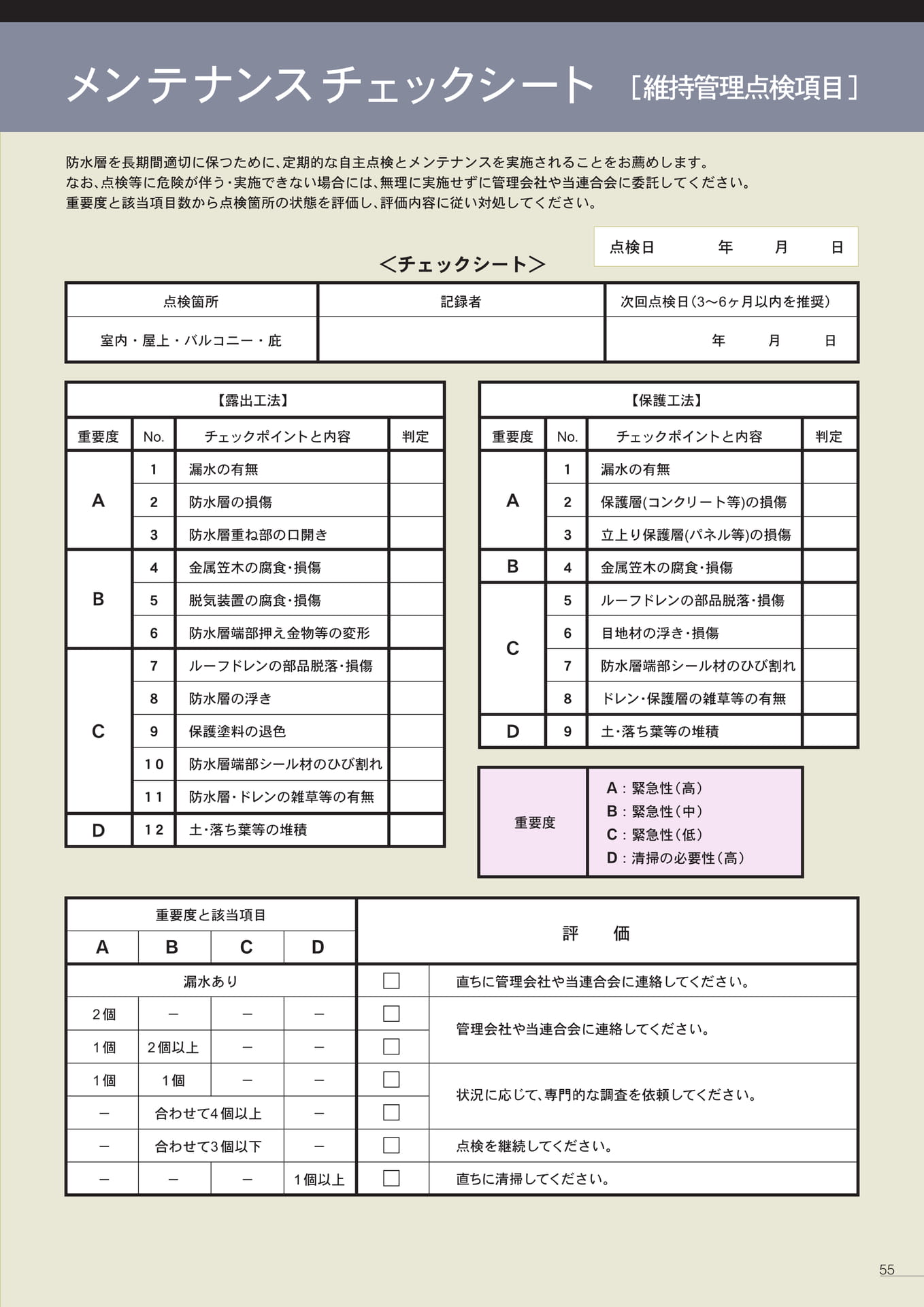 チェックシート（55ページ目）