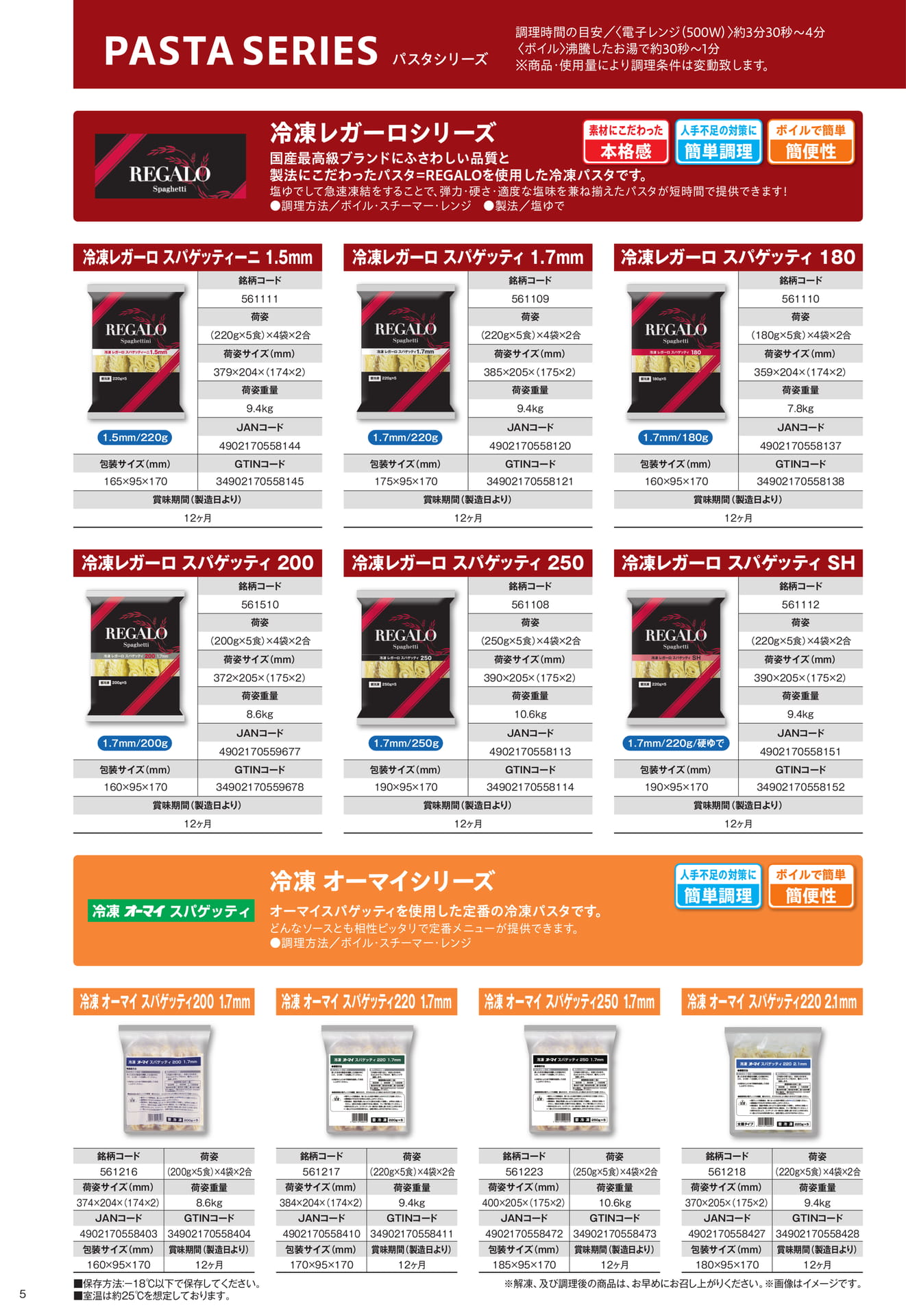 パスタシリーズ（6ページ目）