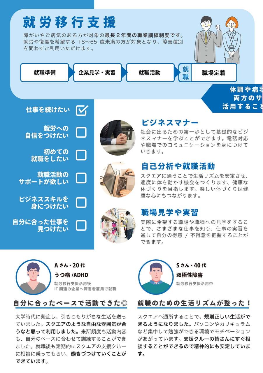 ソーシャルスクエア関西エリア|サービス紹介(就労支援) (3ページ目)