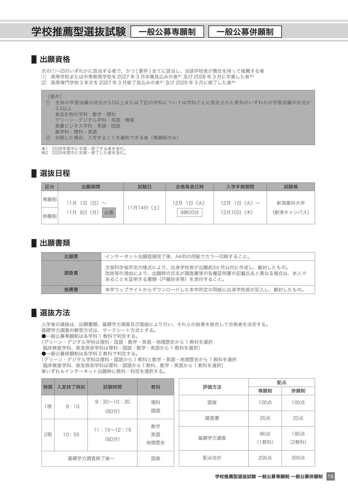 学校推薦型選抜試験 一般公募制（15ページ目）
