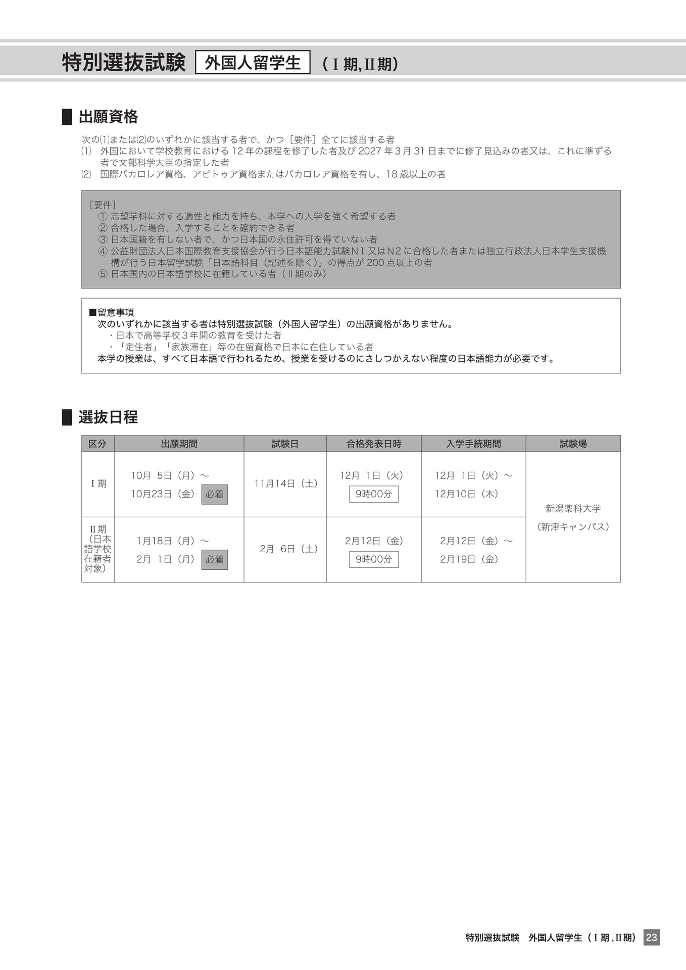 特別選抜試験 外国人留学生（23ページ目）