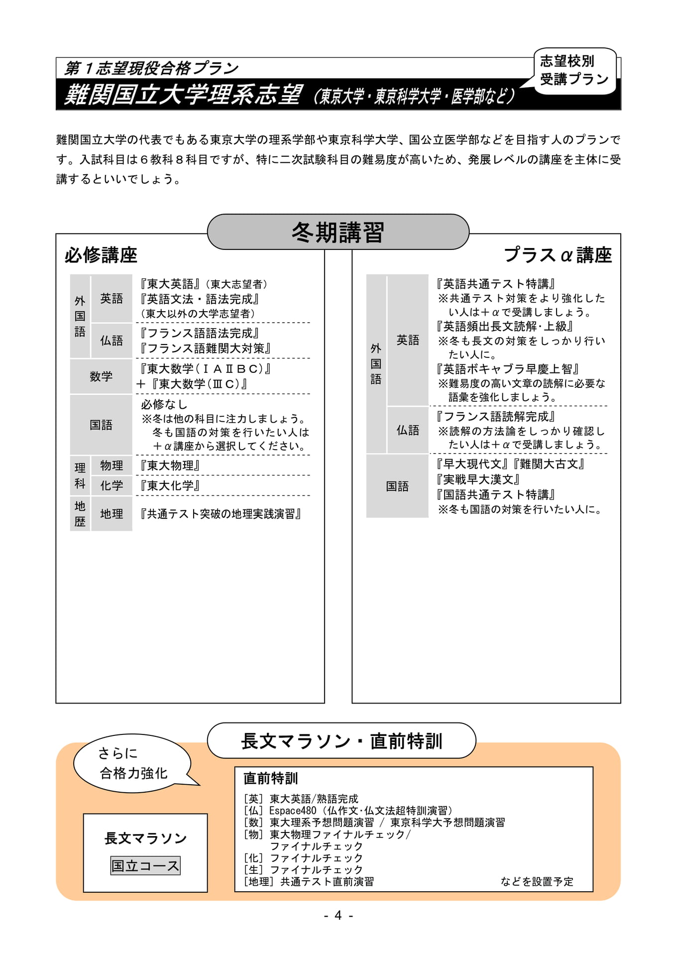 難関国立大学理系志望プラン（5ページ目）
