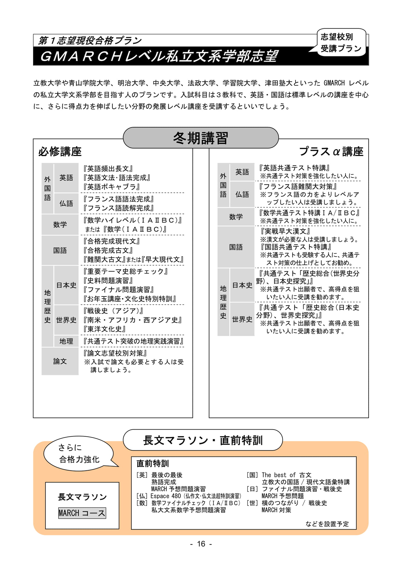 GMARCHレベル私立文系志望プラン（17ページ目）