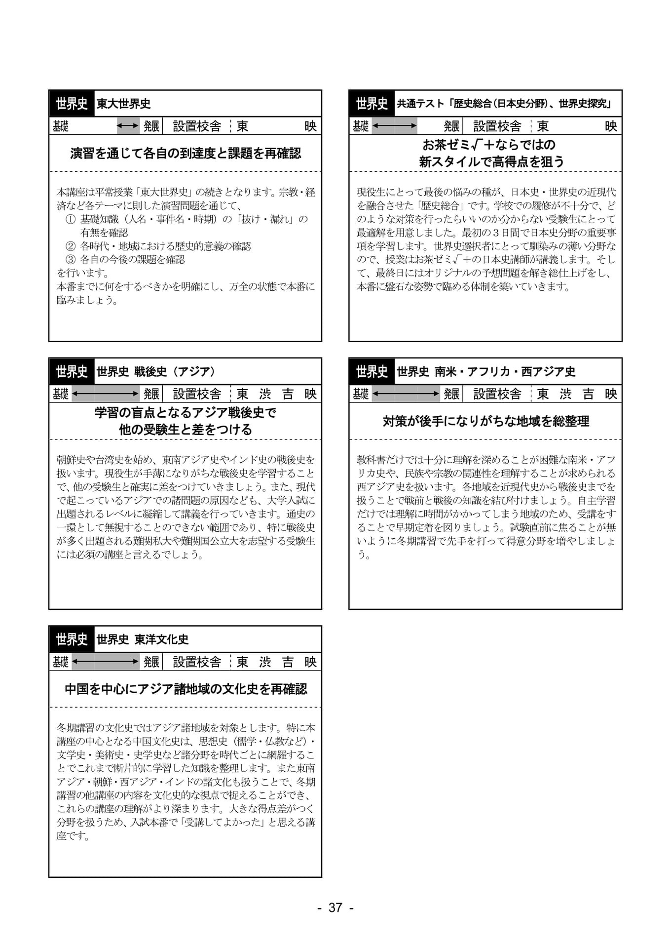 設置講座紹介 地理歴史（世界史）（38ページ目）