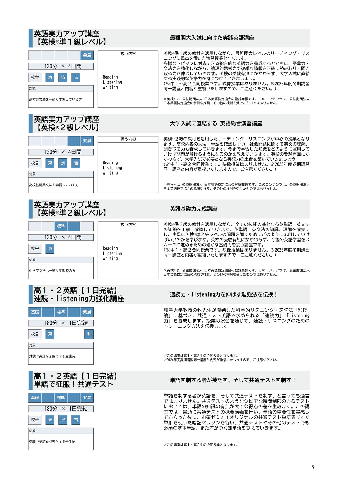 高2英語講座紹介(7ページ目)