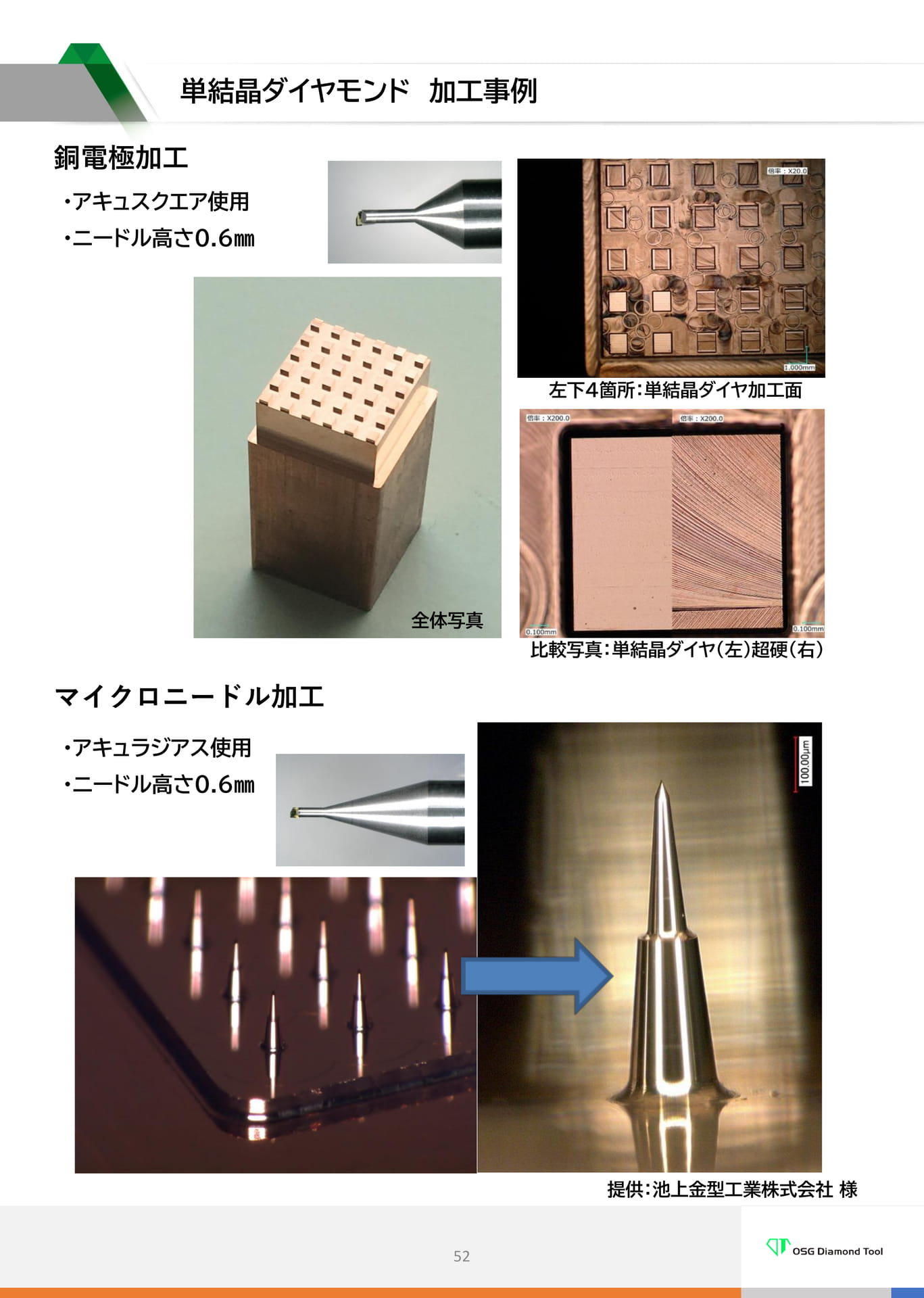 　単結晶ダイヤモンド加工事例（52ページ目）