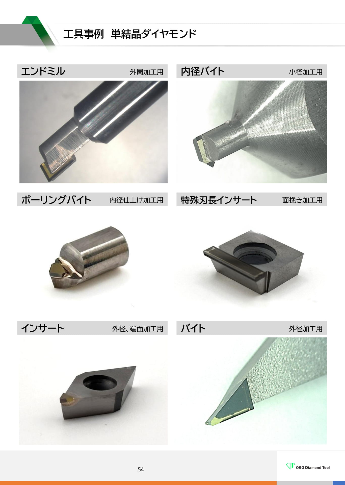 　工具事例　単結晶ダイヤモンド（54ページ目）