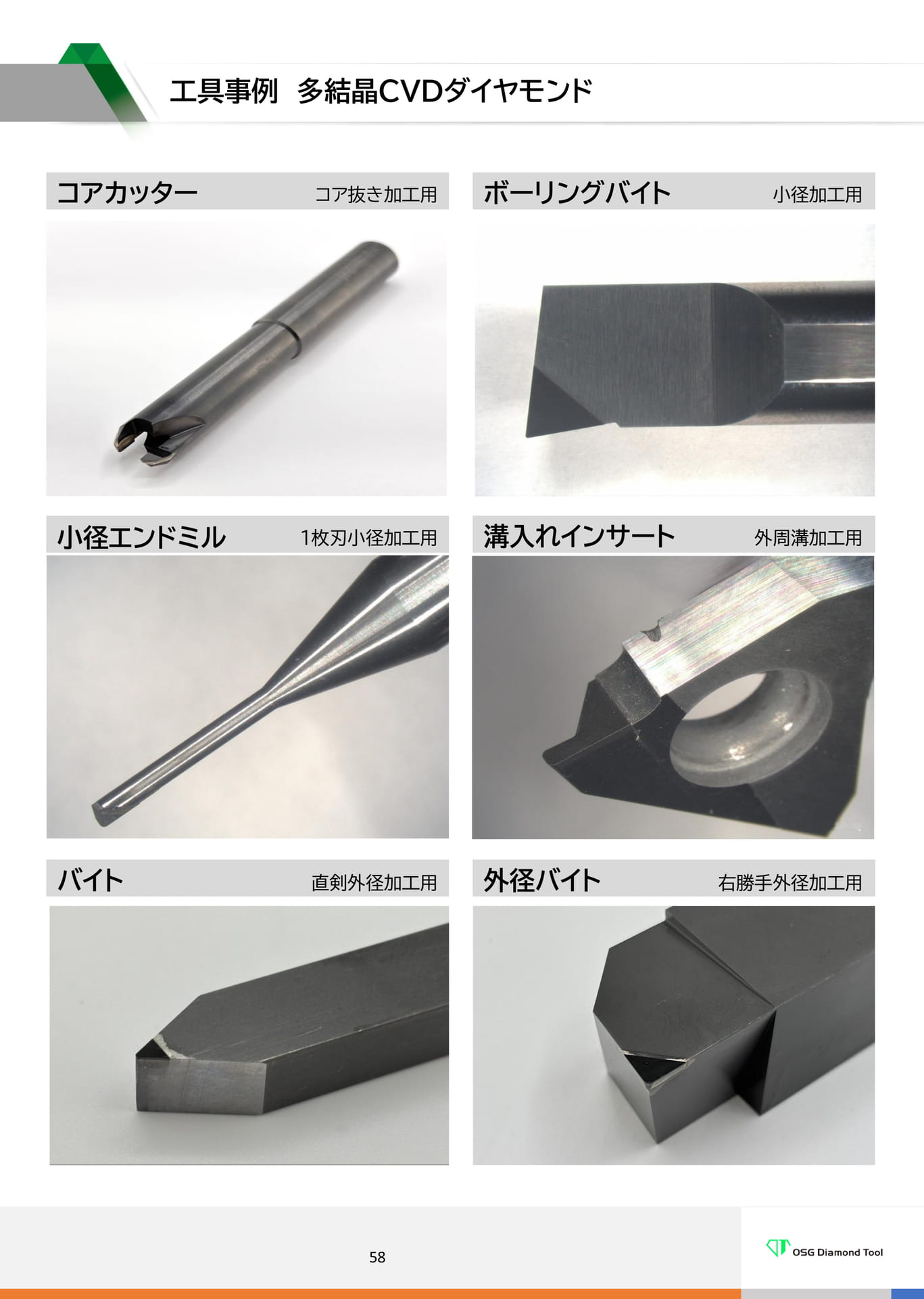 　工具事例　多結晶CVDダイヤモンド（58ページ目）