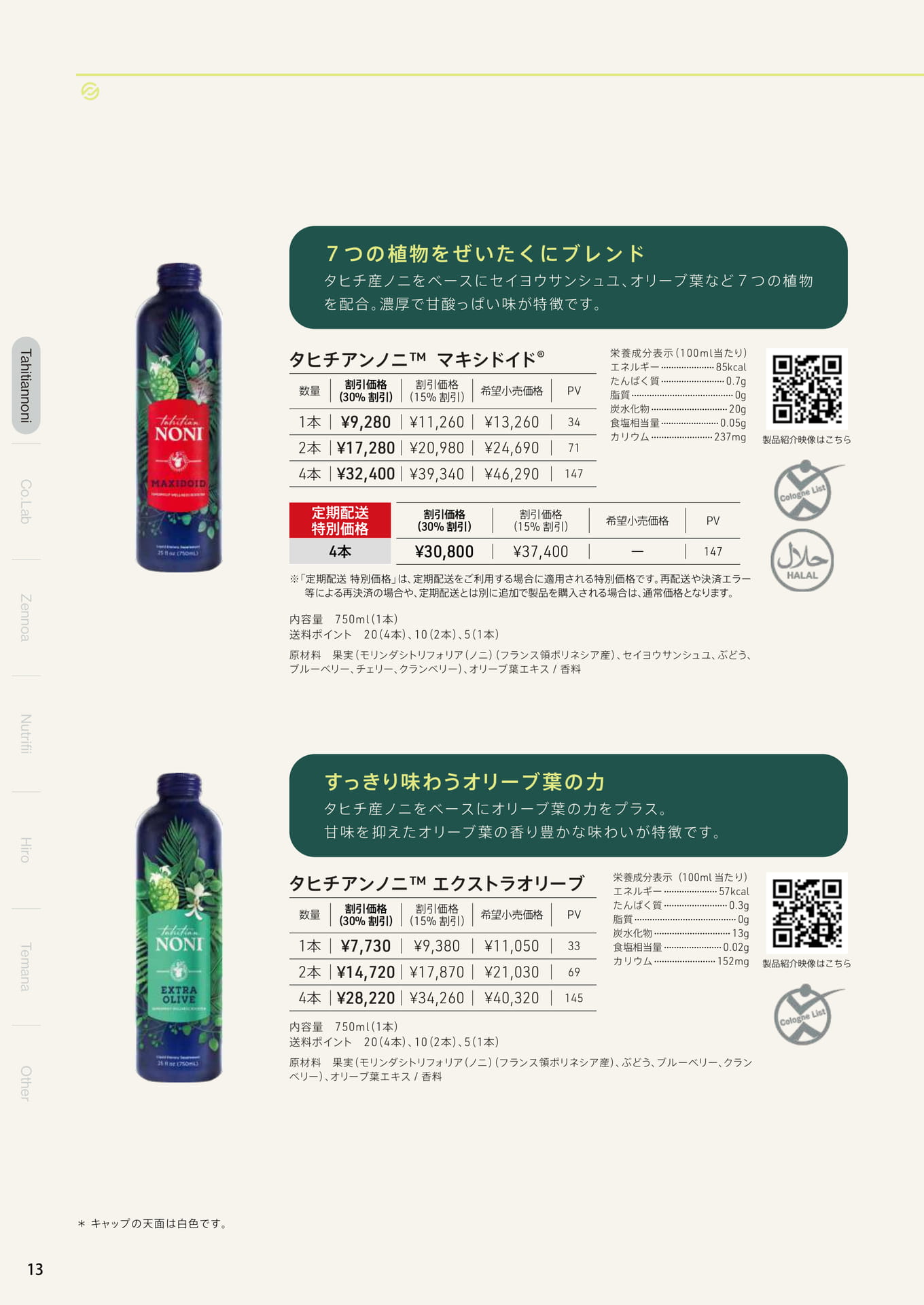 マキシドイド、エクストラオリーブ、ピューレタイプ（14ページ目）
