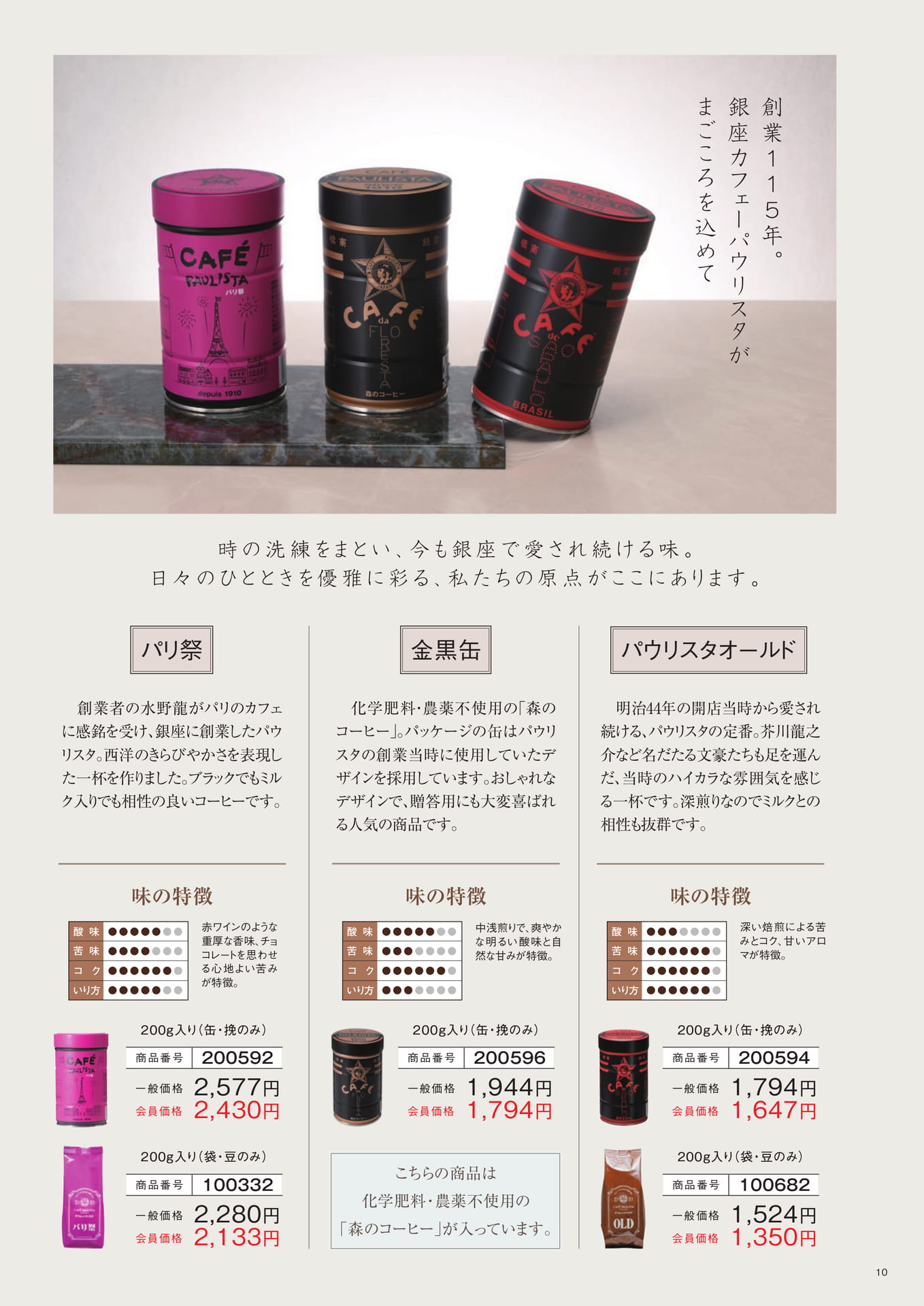 パウリスタの歴史を彩る定番コーヒー（10ページ目）