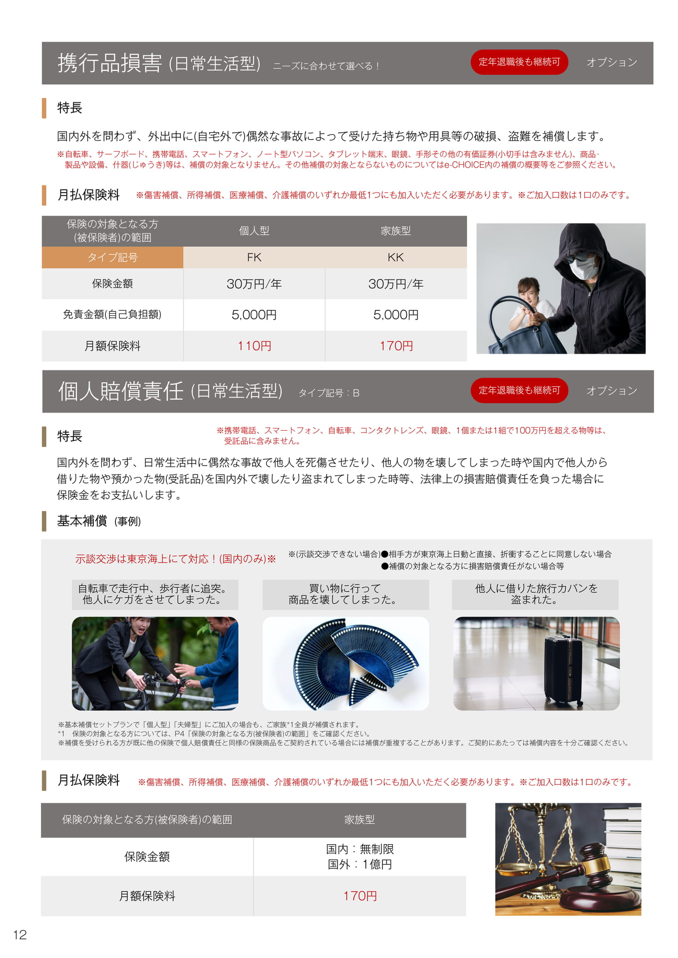 携行品損害・個人賠償責任（12ページ目）