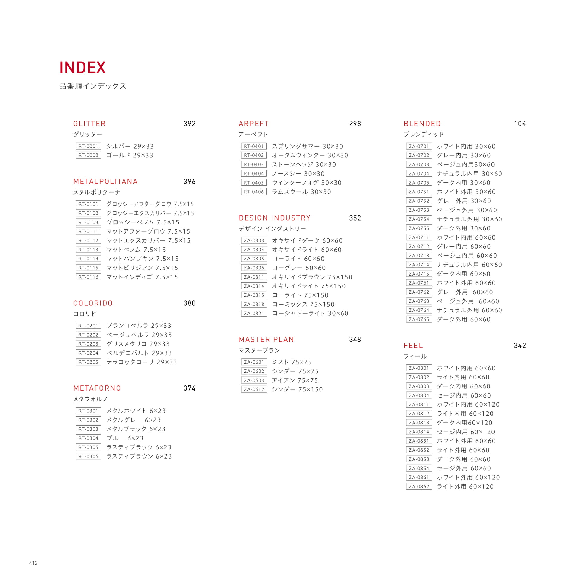 INDEX 品番順インデックス(416ページ目)
