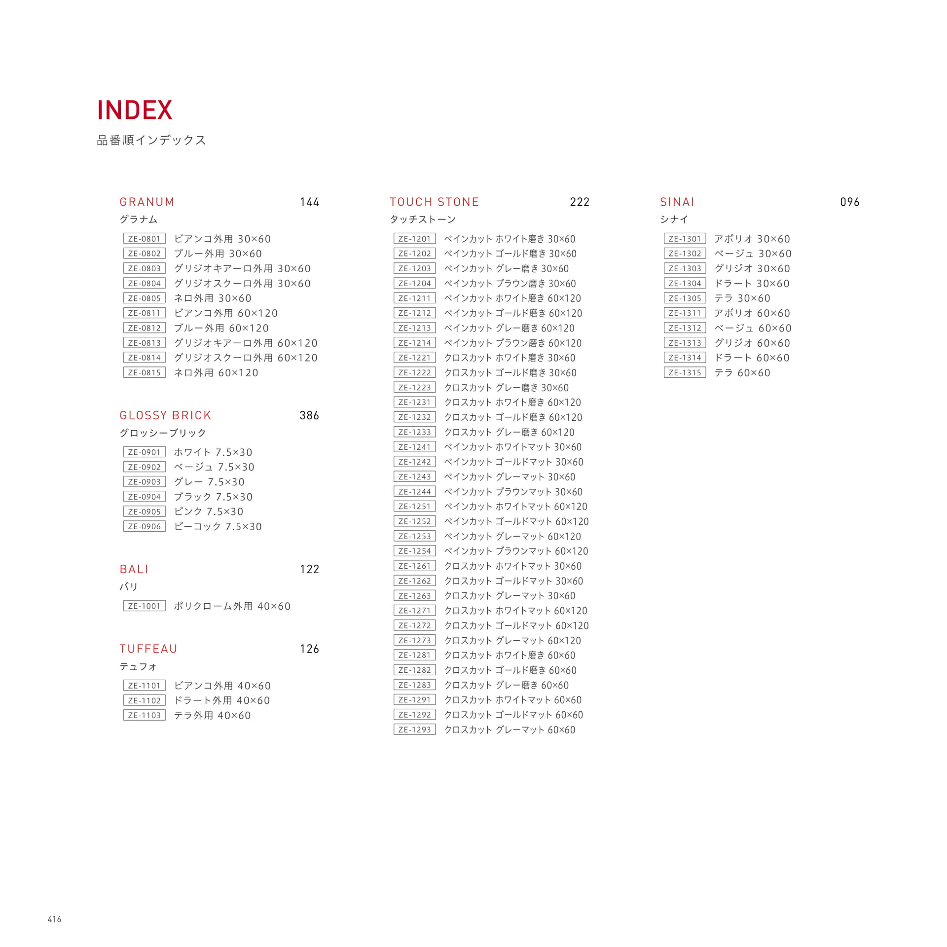 INDEX 品番順インデックス(420ページ目)